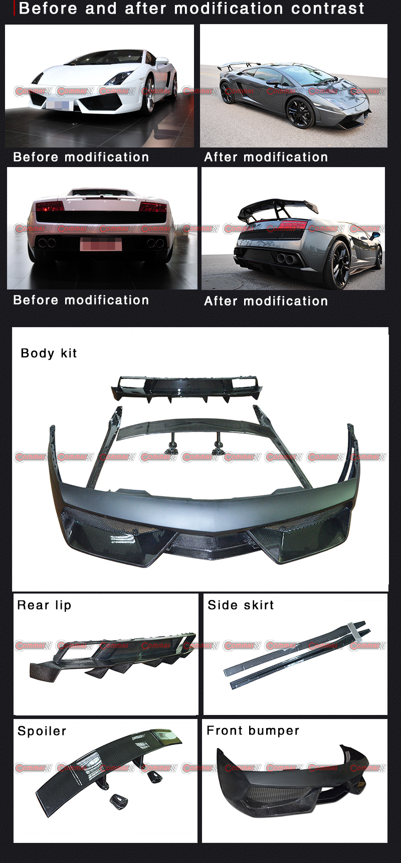 kit carrozzeria lambroghini gallardo dmc