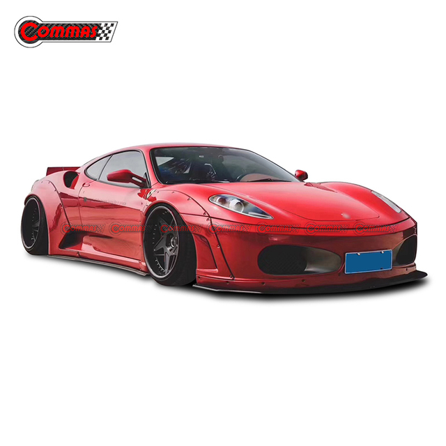 Kit corpo largo in fibra di carbonio stile Liberty Walk per Ferrari 430