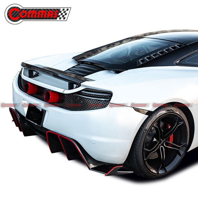 Diffusore a labbro posteriore in fibra di carbonio stile Black Sails per Mclaren MP4 12C