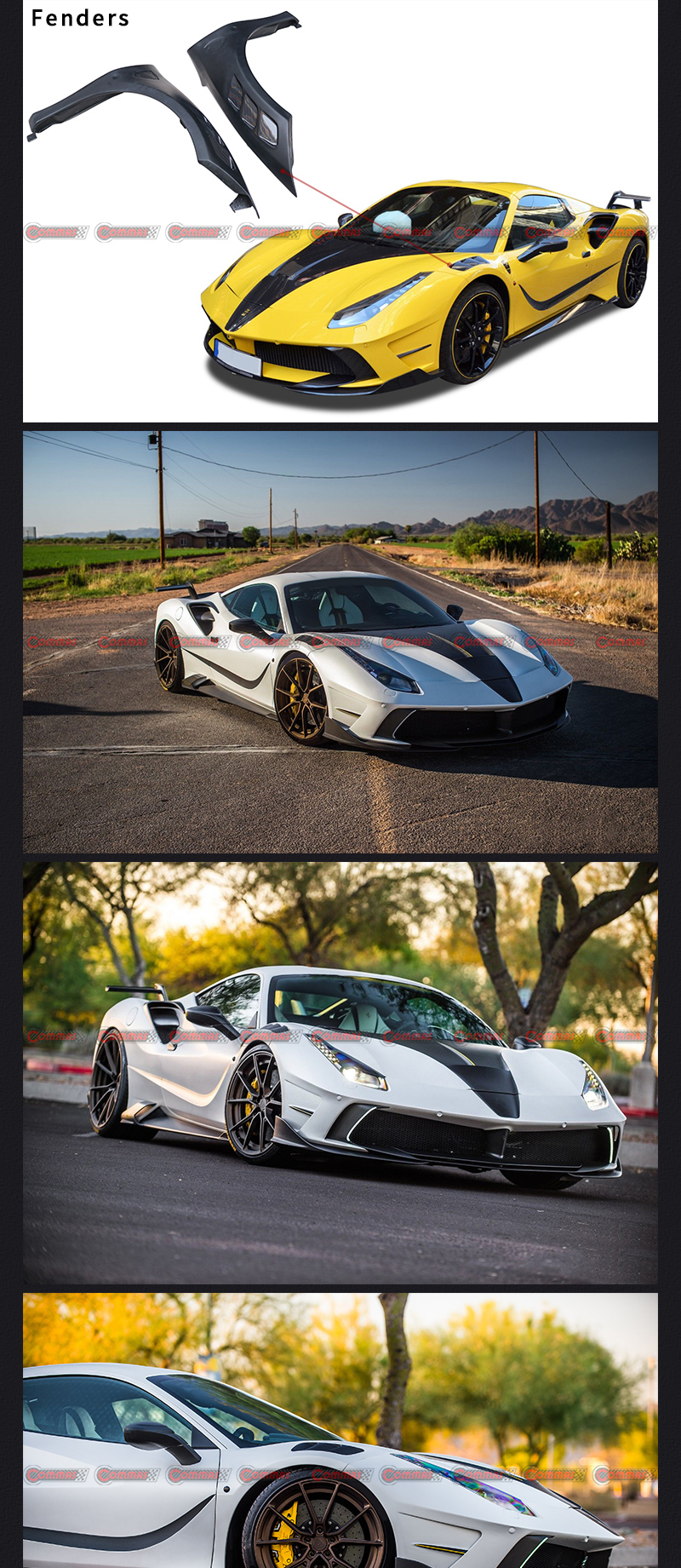 parafanghi in muratura ferrari 488