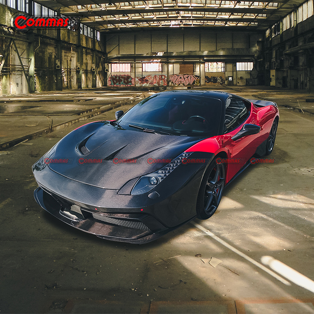 Copri motore in fibra di carbonio stile Black Sails per Ferrari 458