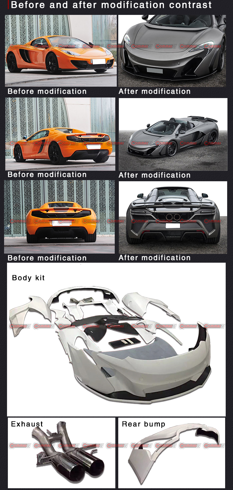 FAVOLOSO kit carrozzeria mclaren mp4 12c
