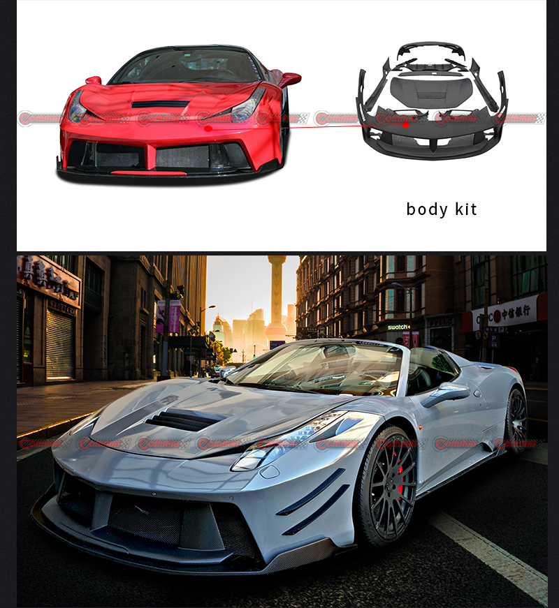 Bodykit di design precedente per Ferrari 458