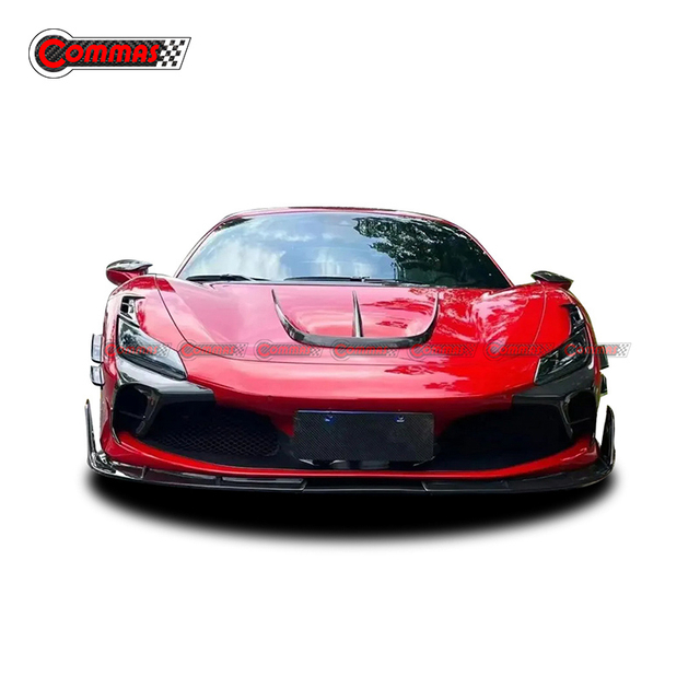 Finiture per copertura motore in fibra di carbonio stile Mansory per Ferrari F8