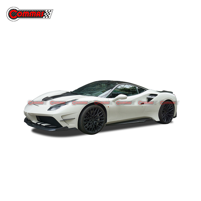 Cofano motore in fibra di vetro Misha Style in fibra di carbonio per Ferrari 488 GTB