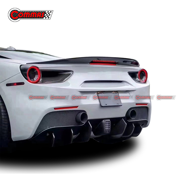 Spoiler alettone posteriore in fibra di vetro stile Vorsteiner per Ferrari 488