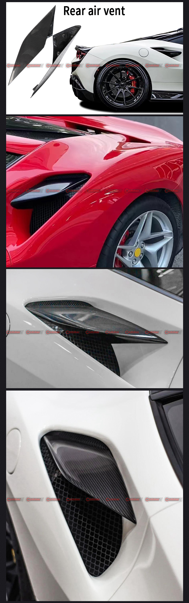 Presa d'aria posteriore per Ferrari F8