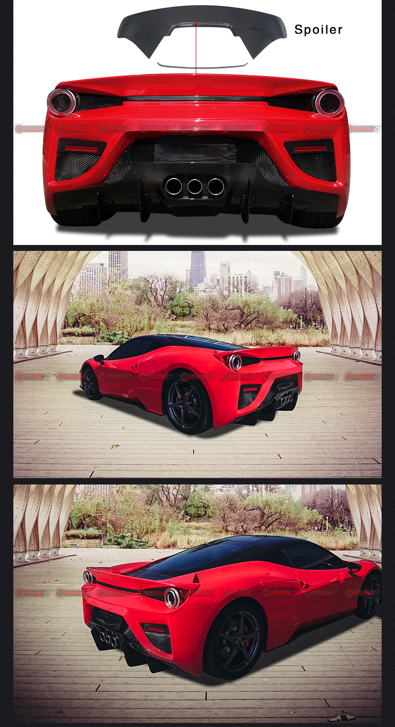 alettone posteriore ferrari 458 black sails