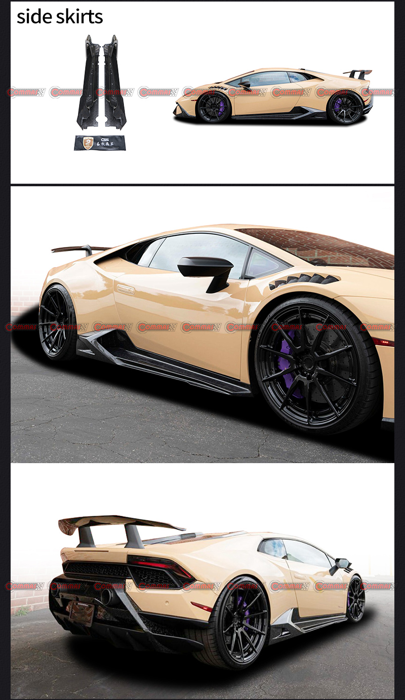 Minigonne laterali Lamborghini Huracan in fibra di carbonio