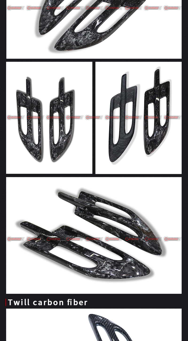 Finiture parafango per presa d'aria laterale in fibra di carbonio