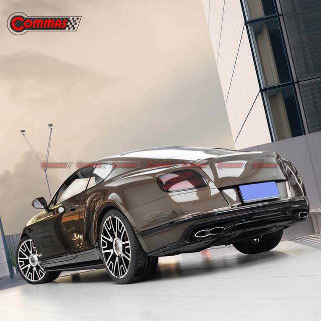 Labbro del diffusore posteriore stile V8S in fibra di carbonio 3k per Bentley Continental GT 2015-2017