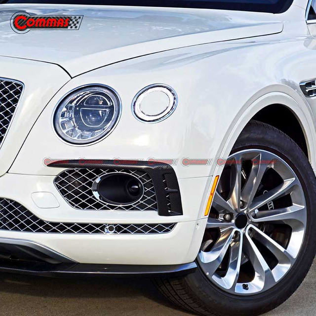 Canard di aspirazione dell'aria del paraurti anteriore in fibra di carbonio per Bentley Bentayga W12 Limited Edition